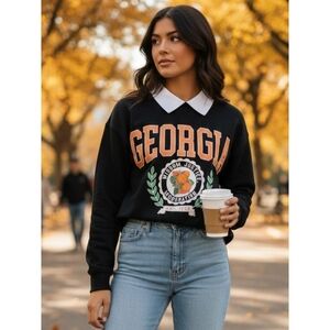 Grayson Threads Georgia Graphic Collar Sweatshirt Black Size XS